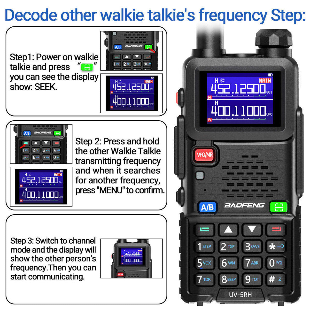 Baofeng UV-5RH 10W Multi-Band Walkie Talkie Long Range Two Way Radio